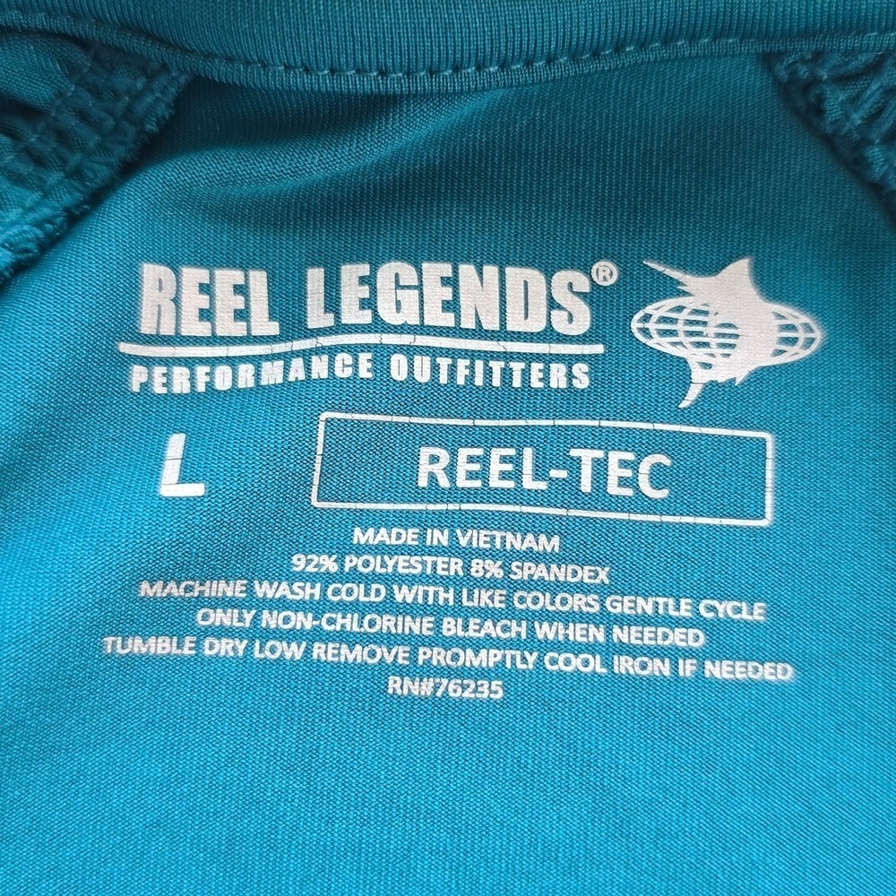 Reel Legends Women's Medium Reel-Tec Teal Long Sleeve Shirt Moisture Wicking - Picture 3 of 7
